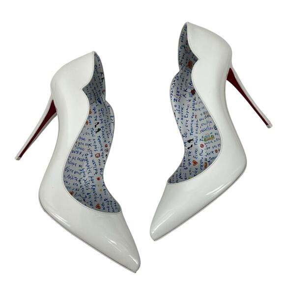 Christian Louboutin Hot Chick 100 Patent Leather Pump White Size 41 - Picture 5 of 12